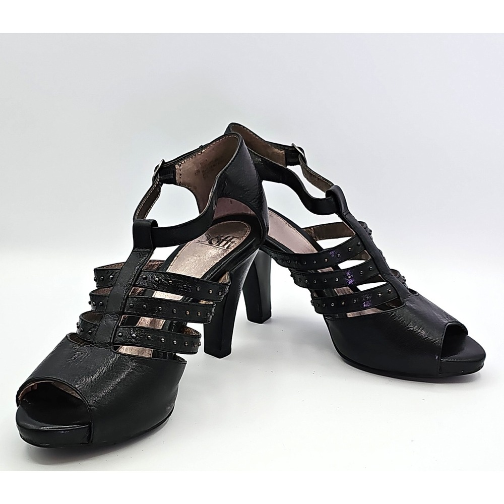 Sofft Rialto Black Strappy Sandals Women's 8.5M Open Toe Heels NIB